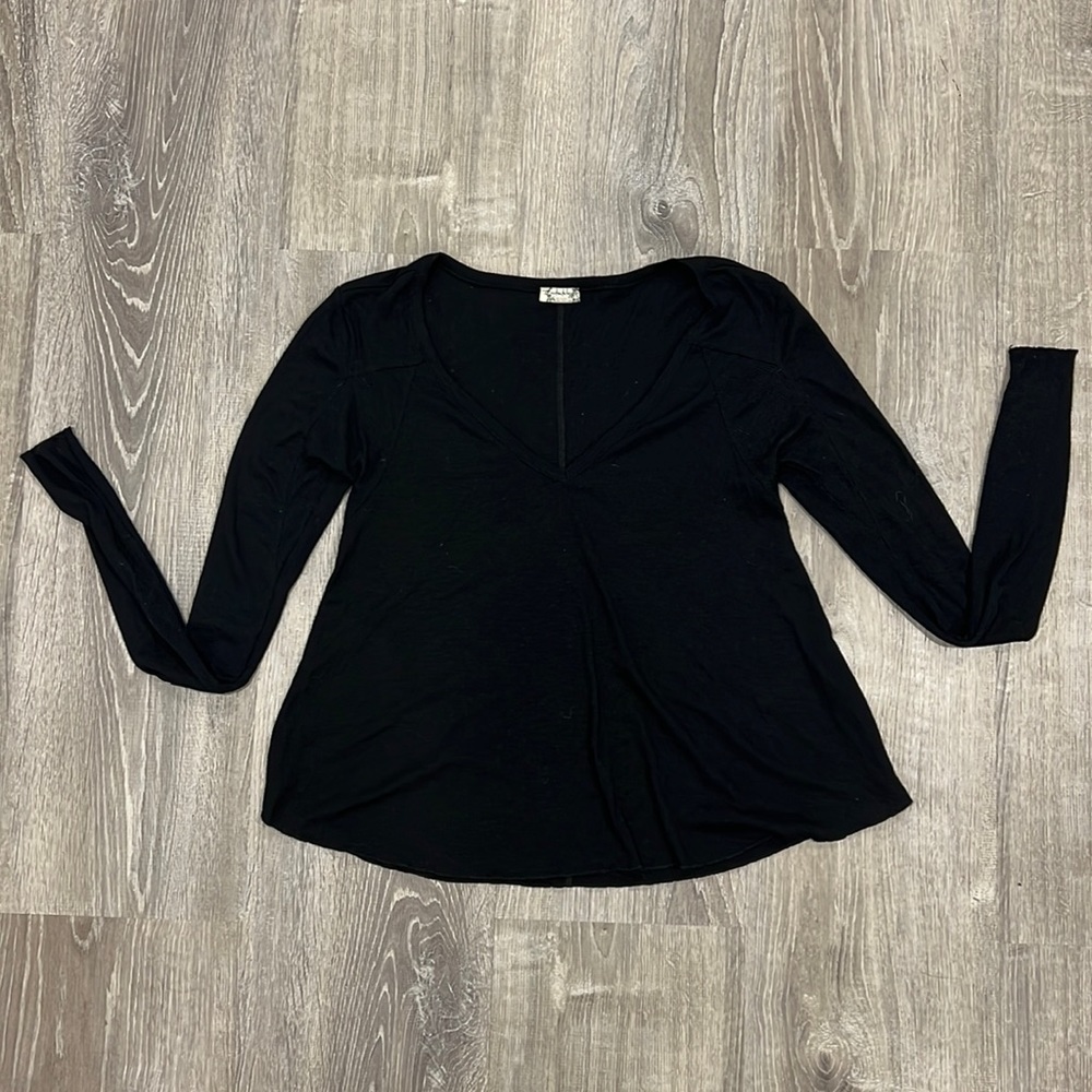 Free people black loungewear top